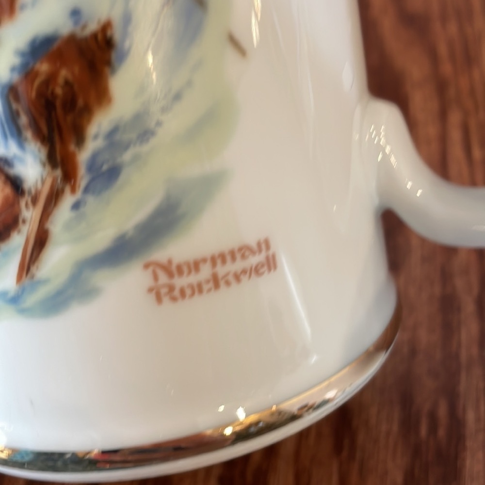 NORMAN ROCKWELL 2 (pair) Mugs. Braving the storm / For a good boy collectibles - Picture 10 of 11